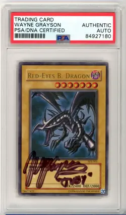 PSA Signed Wayne Grayson Yu-Gi-Oh! Red-Eyes B. Dragon SDJ-001 Starter Deck: Joey - Image 1