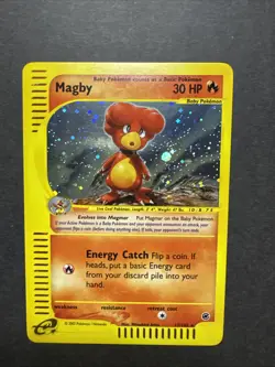 Pokemon TCG WOTC Card e-Series Magby Expedition Set Holo 17/165 NM - Image 1