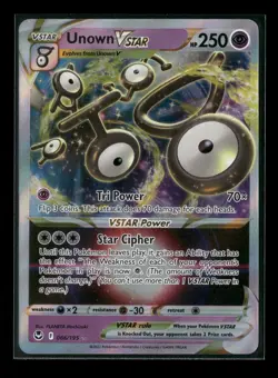 Unown Vstar 066/195 Silver Tempest HOLO Pokemon Card NM - Image 1
