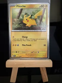 PIKACHU - 025/165 Holiday Calendar Promo - Cosmos Holo - Pokemon TCG Card - Image 1