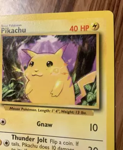 Pikachu 58/102 Vintage 1999 Base 2 Set Pokemon Card TCG Common Arita - Image 5