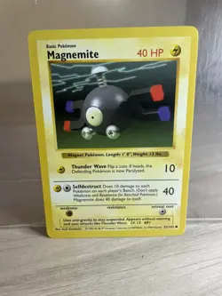 Shadowless Magnemite Pokemon Base Set #53/102 Card H 227 - Image 1