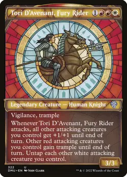NM Foil Showcase Tori D'Avenant, Fury Rider, MTG, Dominaria United, Magic, 322 - Image 1