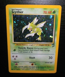 Rare Gently Used Nintendo Pokemon WOTC 2000 Holo Scyther Card 17/130 - Image 1