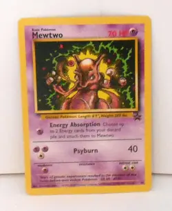 Nintendo Basic Pokemon WOTC 2000 Non-Holo Mewtwo Card 14 Gently Used Black Star - Image 2