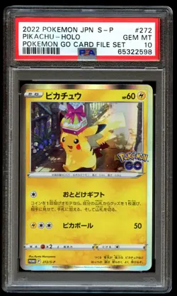 2022 POKEMON JPN S PROMO POKEMON GO CARD FILE SET #272 PIKACHU-HOLO PSA 10 - Image 1