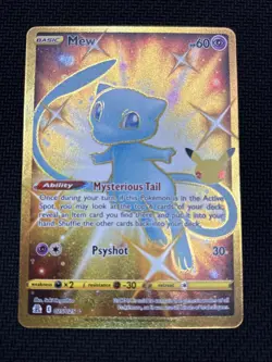 Celebrations Mew Full Art Ultra Rare Gold Holo 25/25 Pokemon Card NM - Image 1