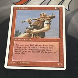 MTG Magic Single Card 1995 Hill Giant 3 Fire Summon Giant 3/3 - Image 1