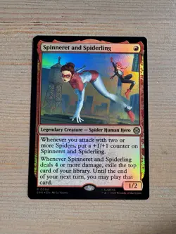 Spinneret And Spiderling - 94 - MTG: Marvel’s Spider-Man: Eternal - Rare - FOIL - Image 1