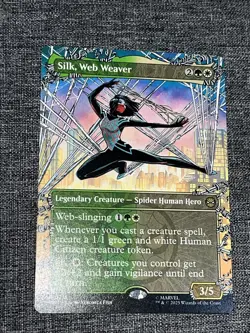 MTG Silk, Web Weaver #0215 Borderless Rare Marvel’s Spider-Man (SPM) Non Foil - Image 1
