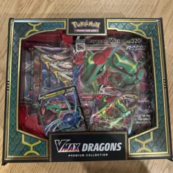 Pokemon TCG VMAX Dragons Premium Collection Box, Rayquaza, Duraludon - Image 1
