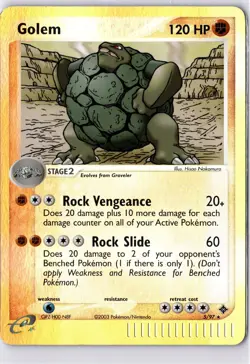 Golem 5/97 Reverse Holo Rare Ex Dragon Pokemon 7500 - Image 1