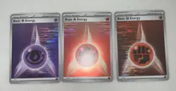 NM POKEMON TCG BLACK BOLT & WHITE FLARE BASIC ENERGY HORIZONTAL HOLO - SET OF 3 - Image 1