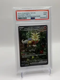 PSA 9 2024 Pokemon Temporal Forces #204 Gouging Fire Ex Illustration Rare - Image 2