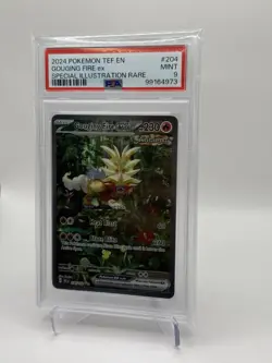 PSA 9 2024 Pokemon Temporal Forces #204 Gouging Fire Ex Illustration Rare - Image 3