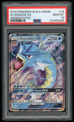 2019 POKEMON SUN & MOON HIDDEN FATES #16/68 GYARADOS GX PSA 10 - Image 1