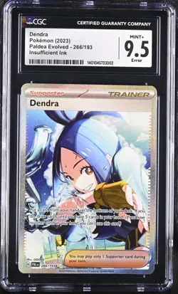 Pokemon 2023 - Dendra 266/193 - Paldea Evolved - Error Insufficient Ink CGC 9.5 - Image 1