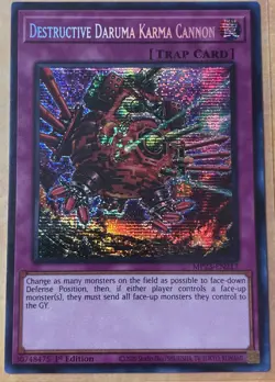 Yugioh Destructive Daruma Karma Cannon MP23-EN217 Prismatic Secret Rare 1st NM - Image 1