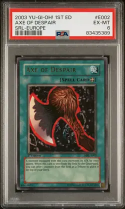 Yugioh TCG Axe Of Despair MRL-E002 Ultra Rare 1st Edition PSA 6 - Image 1