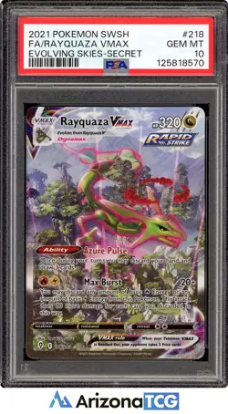 Pokemon 2021 Rayquaza VMAX 218/203 Alt Art Evolving Skies GEM MINT PSA 10 - Image 1