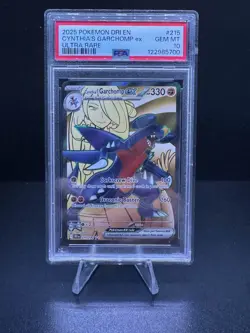 Pokemon TCG Cynthia’s Garchomp 215/182 Destined Rivals - Graded PSA 10 GEM MINT - Image 1