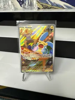 Pokemon TCG Minun 194/182 Paradox Rift Art Rare 2023 NM - Image 1