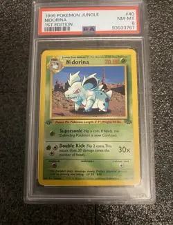 Pokemon 1999 Jungle 1st Edition Nidorina PSA 8 - Image 1