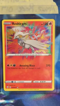 Reshiram 017/072 Pokemon 2021 Shining Fates Amazing Rare NM Holofoil Textured - Image 1