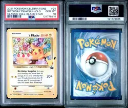 PSA 10 Birthday Pikachu 24 Holo Celebrations: Classic Collection Pokemon TCG - Image 3