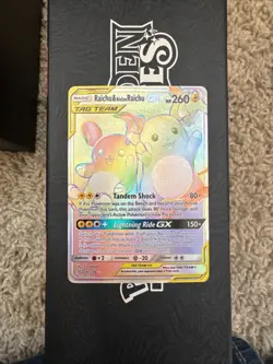 Pokemon TCG Raichu & Alolan Raichu Tag Team GX Unified Minds 241/236 Holo Secret - Image 1