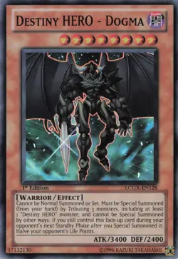 Yugioh Destiny HERO - Dogma LCGX-EN128 Super Rare 1st Edition NM - Image 1