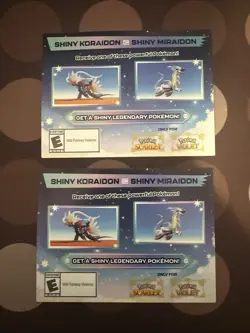 POKEMON SCARLET/VIOLET - SHINY MIRAIDON OR SHINY KORAIDON CODE CARD UNSCRATCHED - Image 1