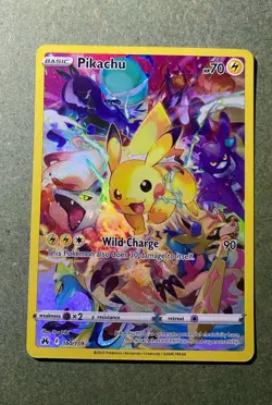 Pokemon Pikachu TCG Full Art Secret Rare Holo Card 160/159 Crown Zenith - Image 1