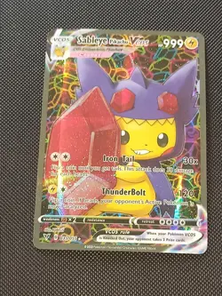 PIKACHU POKEMON SABLEYE COSPLAY CARTE CARD NEW HOLO PRISM COLLECTION BRILLANTE - Image 2