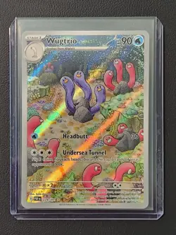 Wugtrio 224/091 Illus Rare Holo Paldean Fates Pokemon TCG Card NM/M Condition - Image 3