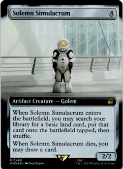 MTG Solemn Simulacrum (Extended Art) Foil NM Doctor Who Magic - Image 1