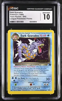 Pokemon 1999 Dark Gyarados PRERELEASE STAMP 8/82 Promo GEM MINT CGC 10 - Image 1