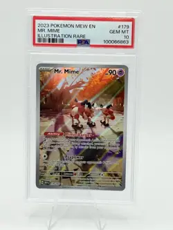 2023 POKEMON MEW EN-151 ILLUSTRATION RARE #179 MR. MIME PSA 10 - Image 1
