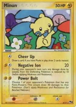 Minun - 4/17 - Holo Rare LP, English Pokemon POP Series Promos 3 - Image 1