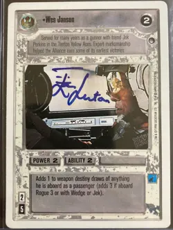 Star Wars CCG - Ian Liston † (Wes Janson) - signed card - autograph - Image 1