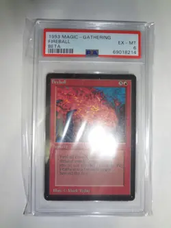 MTG MAGIC THE GATHERING CARD 1993 BETA FIREBALL PSA GRADED 6 EX-MT ENGLISH RED - Image 1