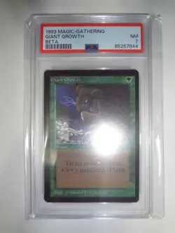 MTG MAGIC THE GATHERING CARD 1993 BETA GIANT GROWTH PSA GRADED 7 NM ENGLISH G - Image 1