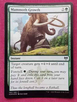 Magic The Gathering KALDHEIM FOIL MAMMOTH GROWTH green card MTG - Image 1