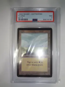 MTG MAGIC THE GATHERING CARD 1993 BETA PLAINS LAND PSA GRADED 7 NM ENGLISH LAND - Image 1