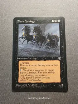 Mtg Homelands Black Carriage Rare Magic The Gathering Free Shipping - Image 1