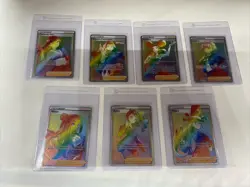 Lot of 7 Pokemon Card Rainbow Full Art Trainer Cards All Cards NM - Image 1
