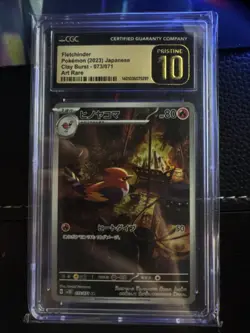 CGC 10 PRISTINE Fletchinder 073/071 AR Art Rare Clay Burst sv2D Pokemon Card - Image 1