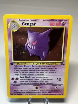 Gengar 1st First Edition Fossil 5/62 Holo Rare Pokemon card TCG - Image 3