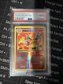 2016 Pokemon XY Evolutions Charizard Reverse Holo Card #11/108 PSA 8 - Image 1