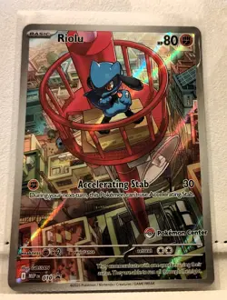 Riolu Promo Card Mega Evolutions Pokemon Center Stamp Black Star 010 Near Mint - Image 1